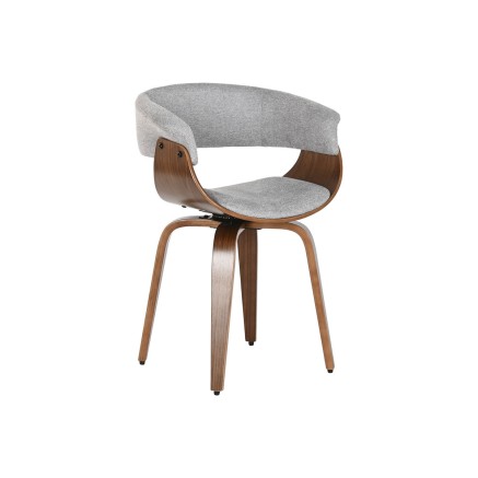 Sedia da Sala da Pranzo Home ESPRIT Marrone Grigio Poliestere Legno di