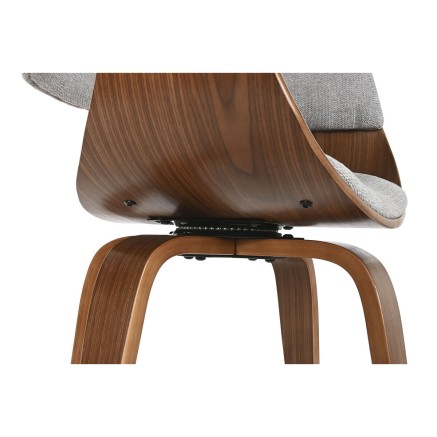 Chaise de Salle à Manger Home ESPRIT Marron Gris Polyester Noyer Poly 2