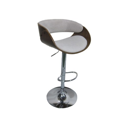 Hocker Home ESPRIT Braun Beige Silberfarben Nussbaumholz 54 x 53 x 101