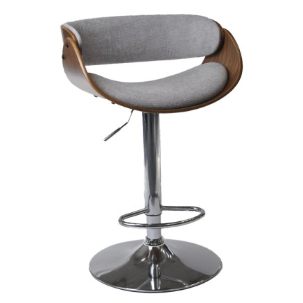 Sgabello Home ESPRIT Marrone Grigio Argentato Legno di noce 54 x 53 x 2