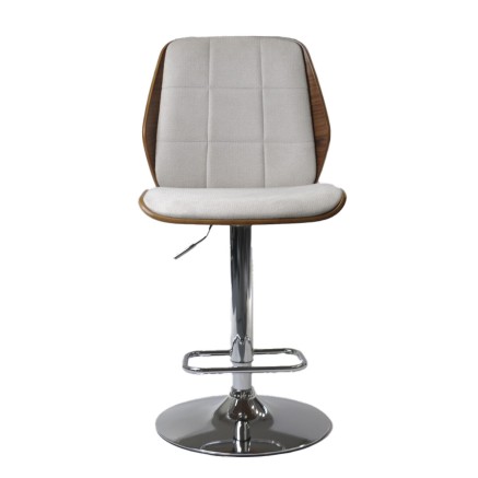 Stool Home ESPRIT Brown Beige Silver Walnut 50 x 52 x 121 cm 2