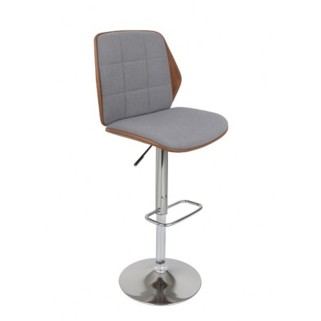 Sgabello Home ESPRIT Marrone Grigio Argentato Legno di noce 50 x 52 x