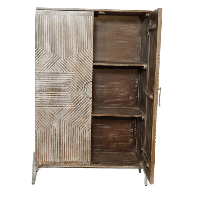 Schrank Home ESPRIT Weiß Mango-Holz 85 x 38 x 134 cm