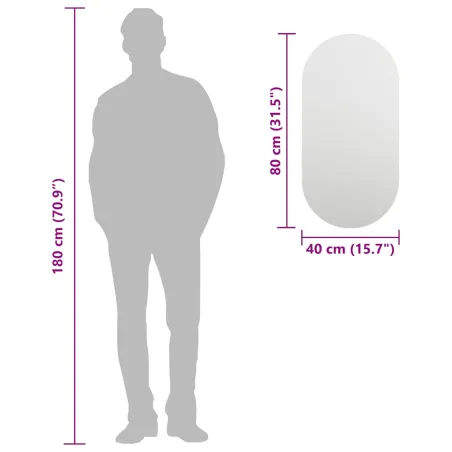 Miroir 80x40 cm Verre