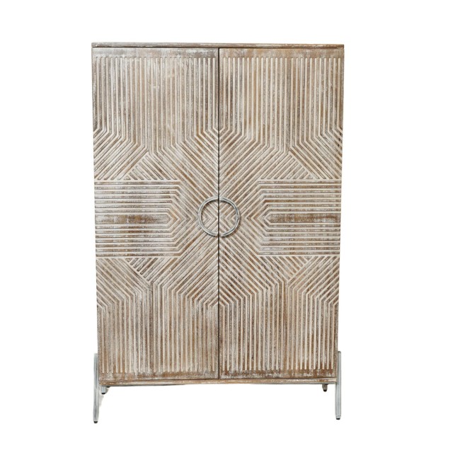 Schrank Home ESPRIT Weiß Mango-Holz 85 x 38 x 134 cm