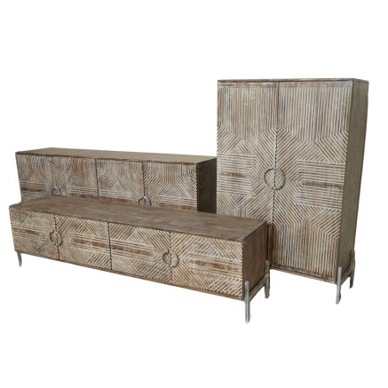 Sideboard Home ESPRIT White Mango wood 180 x 40 x 80 cm 2