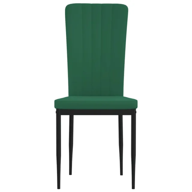 Chaises à manger lot de 2 Vert foncé Velours