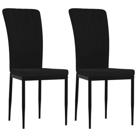 Chaises à manger lot de 2 Noir Velours 2