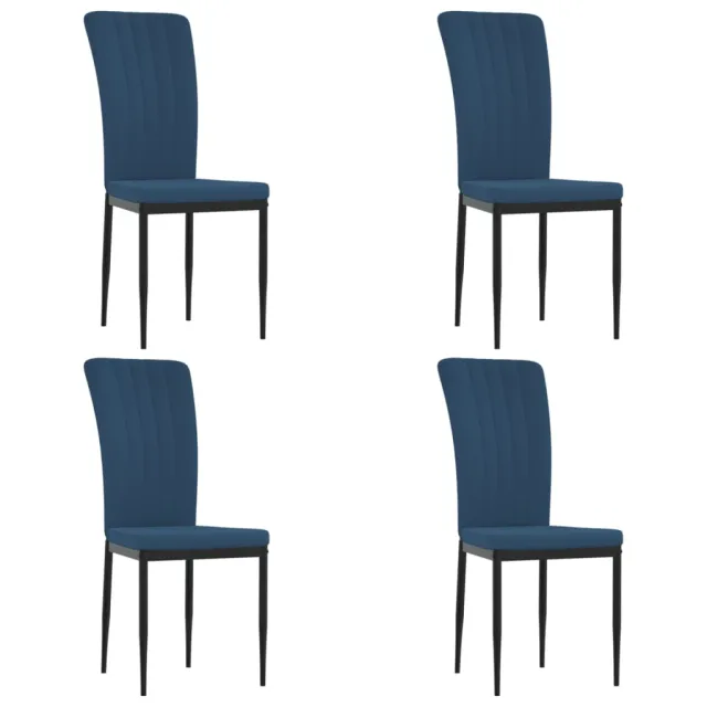 Chaises à manger lot de 4 Bleu Velours