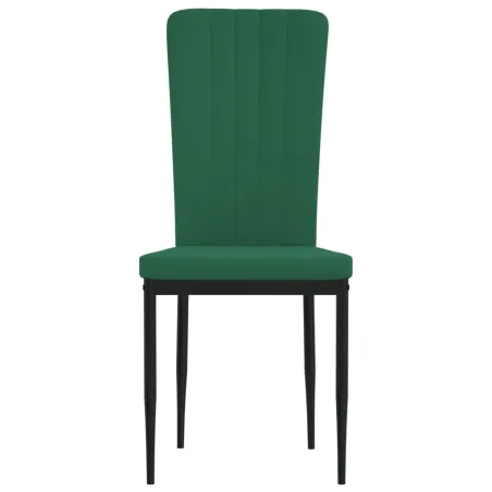 Chaises à manger lot de 4 Vert foncé Velours