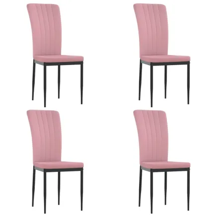 Chaises à manger lot de 4 Rose Velours 2