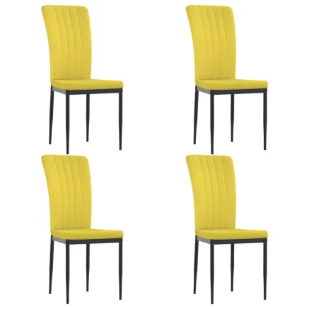 Chaises à manger lot de 4 Jaune moutarde Velours 2