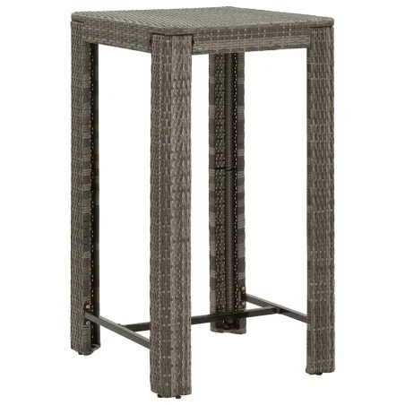 Ensemble de bar de jardin 3 pcs et coussins gris résine tressée