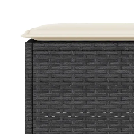 Ensemble de bar de jardin 3 pcs avec coussins noir poly rotin