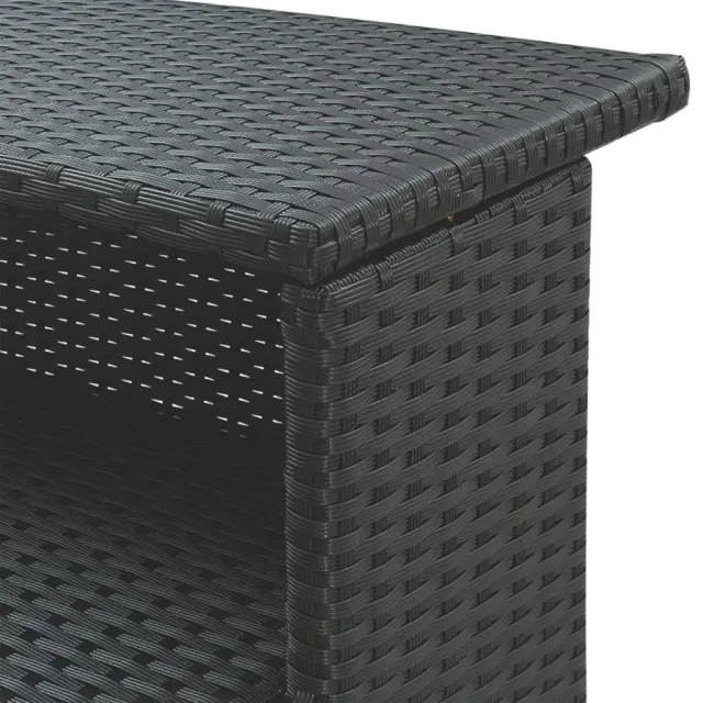 Ensemble de bar de jardin 3 pcs avec coussins noir poly rotin