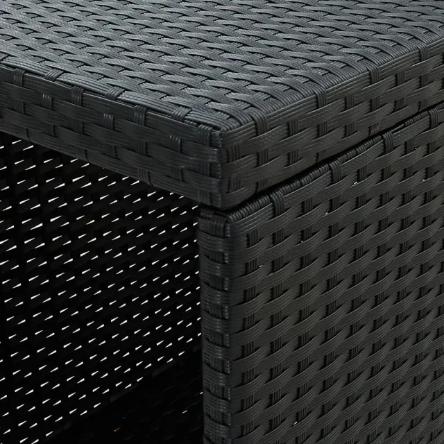 Ensemble de bar de jardin 3 pcs avec coussins noir poly rotin