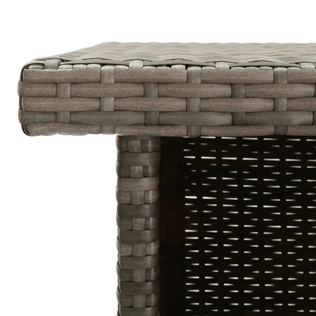 Ensemble de bar de jardin 3 pcs et coussins gris résine tressée