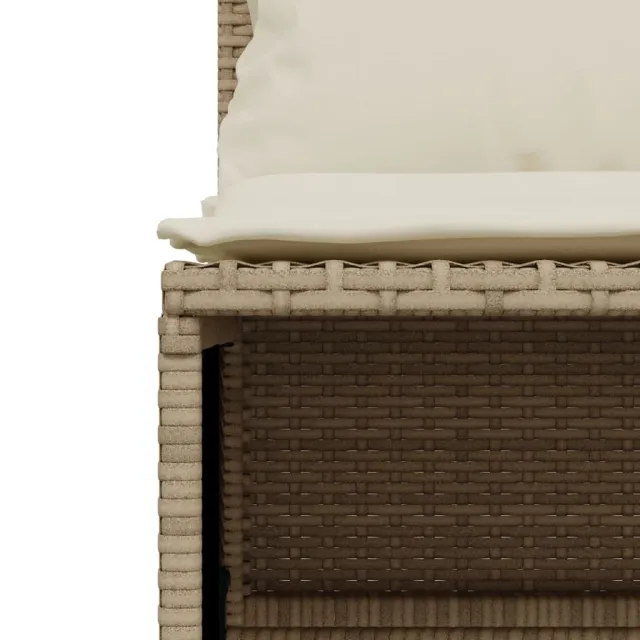 Salon de jardin avec coussins 5 pcs beige résine tressée