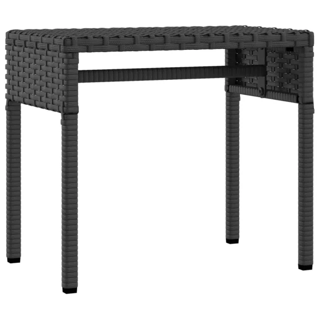 Chaises longues lot de 2 avec auvents et table noir poly rotin