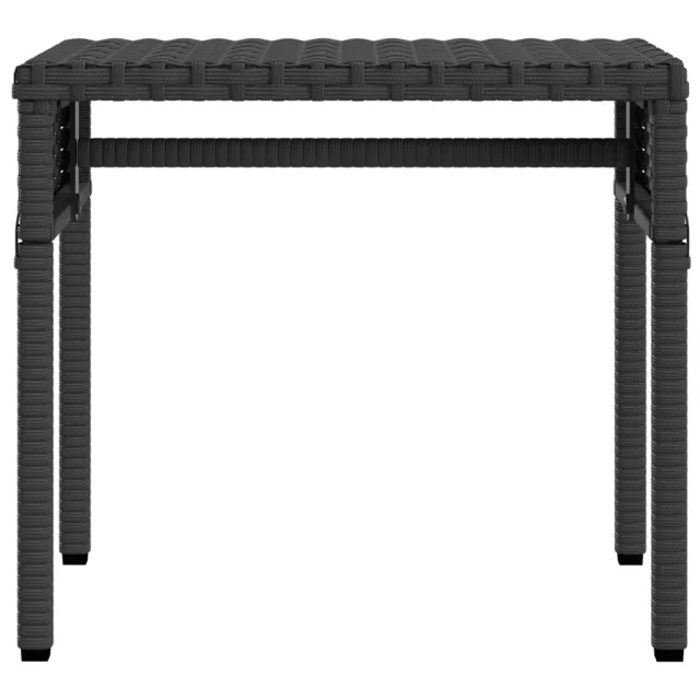 Chaises longues lot de 2 avec auvents et table noir poly rotin