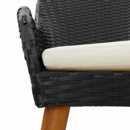 Ensemble de salle à manger pour jardin 9 pcs Noir polyrotin