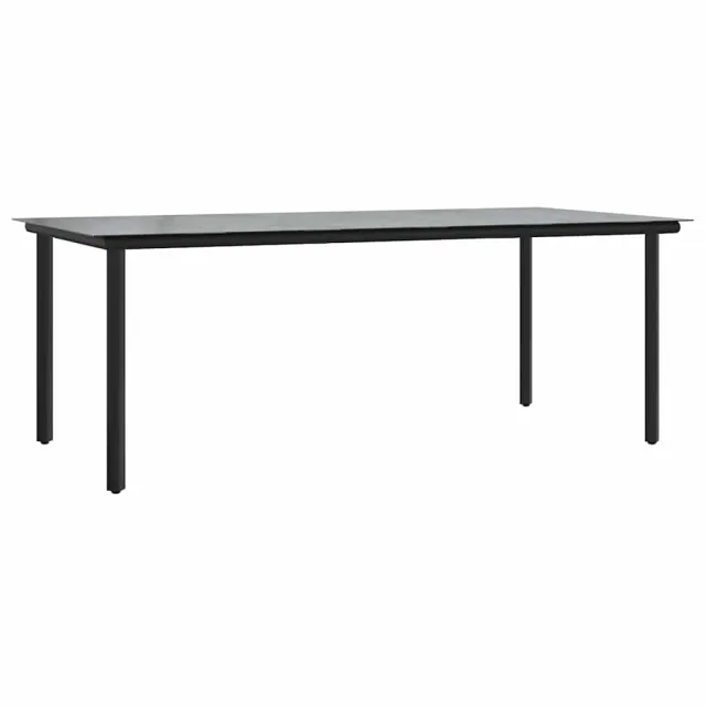 Ensemble de salle à manger pour jardin 7 pcs Noir polyrotin