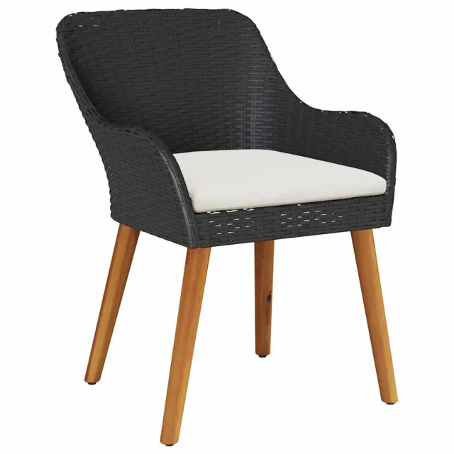 Ensemble de salle à manger pour jardin 7 pcs Noir polyrotin