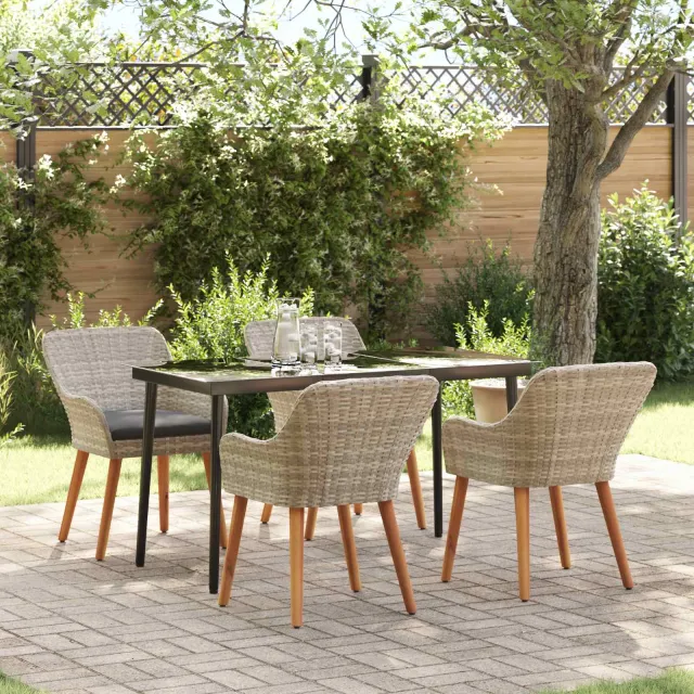 Ensemble de salle à manger pour jardin 5 pcs Gris clair