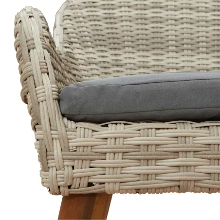 Ensemble de salle à manger pour jardin 3 pcs Gris clair