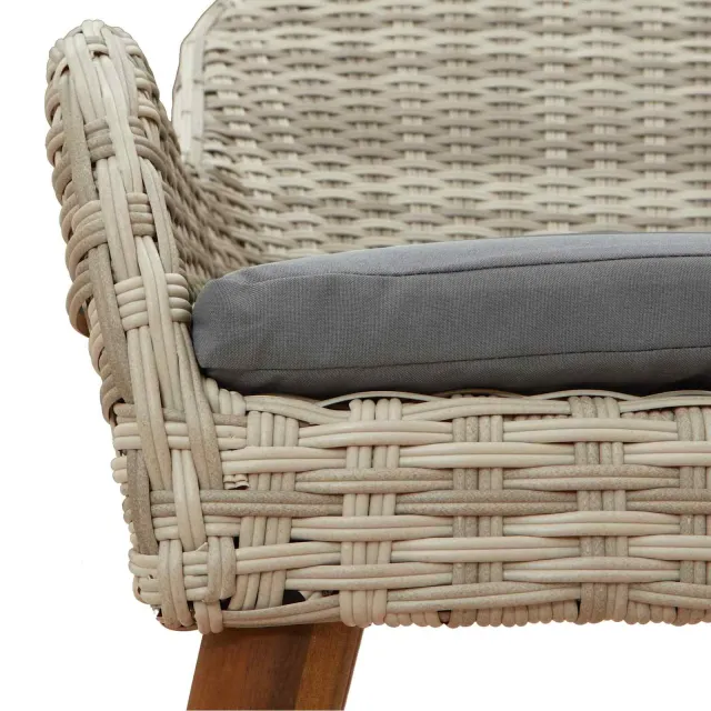 Ensemble de salle à manger pour jardin 5 pcs Gris clair