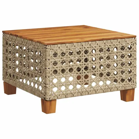 Salon de jardin avec coussins 6 pcs beige résine tressée