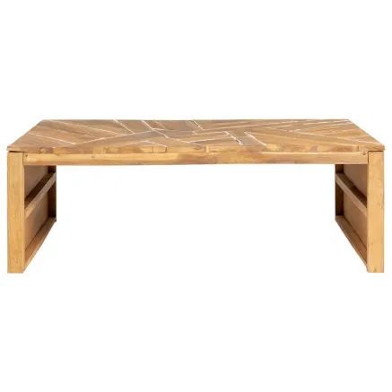 Table basse Bois de teck massif 110x35x38 cm 2