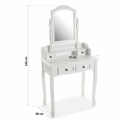 Coiffeuse Versa Venus Verre Bois (40 x 146 x 75 cm) 2