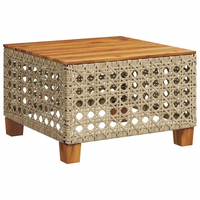 Salon de jardin avec coussins 9 pcs beige résine tressée