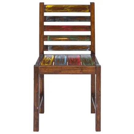 Chaises à manger lot de 2 bois de récupération solide 2