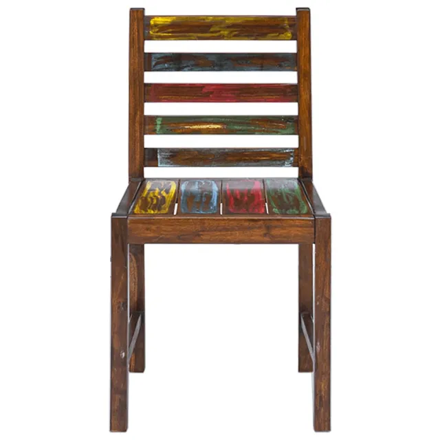 Chaises à manger lot de 2 bois de récupération solide