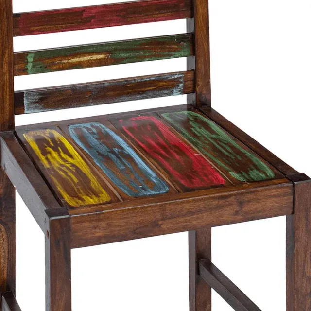 Chaises à manger lot de 2 bois de récupération solide