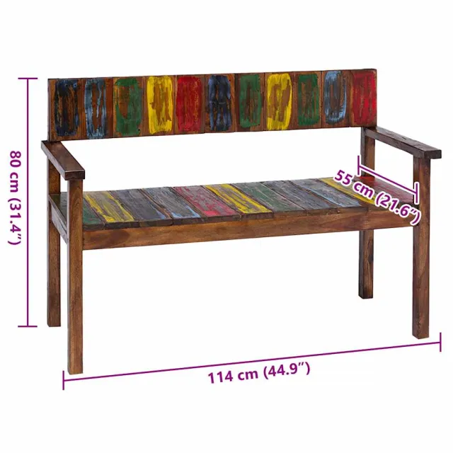 Chaises à manger lot de 4 bois de récupération solide