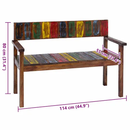 Chaises à manger lot de 4 bois de récupération solide