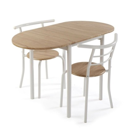Conjunto de Mesa con 2 Sillas Versa Blanco 55 x 77 x 61 cm 60 x 87 x 6