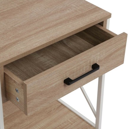 Mesita de Noche Versa Blanco PVC Madera Metal 40 x 60 x 48 cm 2