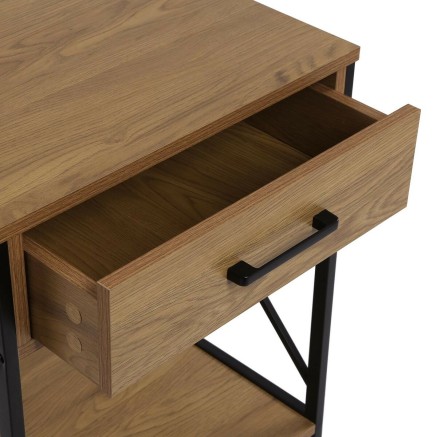 Table de Nuit Versa Noir PVC Bois Métal 40 x 60 x 48 cm 2