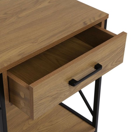 Nachtkastje Versa Zwart PVC Hout Metaal 40 x 60 x 48 cm