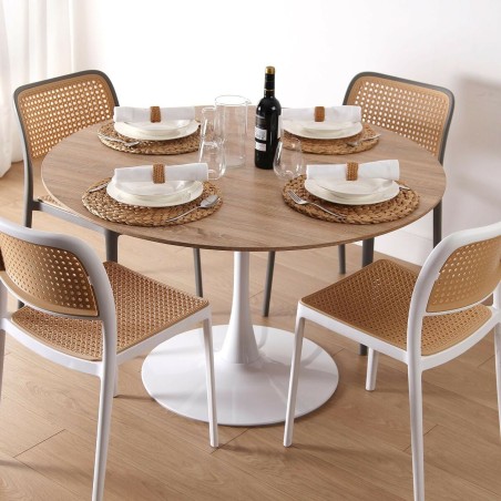 Eettafel Versa Lia Metaal Hout MDF 120 x 73 x 120 cm