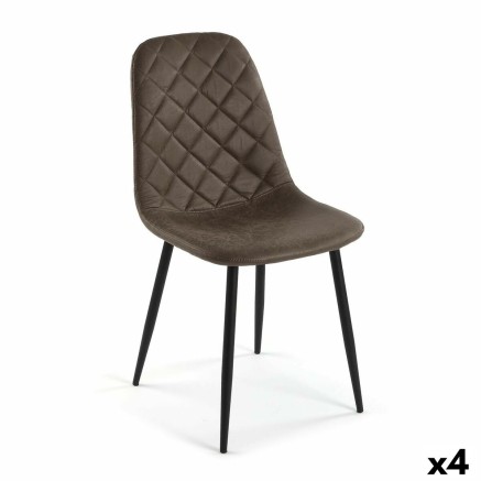 Stoel Versa Serena Donkerbruin 53 x 88 x 43,5 cm (4 Stuks)
