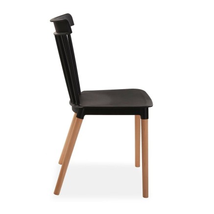 Stoel Versa Zwart 52,5 x 80 x 43 cm (4 Stuks) 2