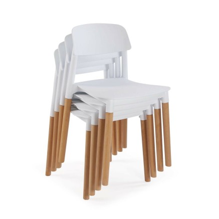 Silla Versa Blanco 45 x 76 x 42 cm (4 Unidades) 2