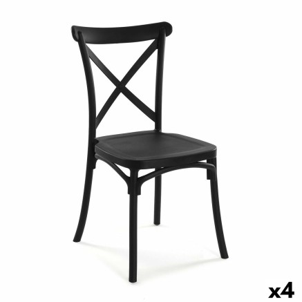 Stoel Versa Zwart 43 x 88 x 43 cm (4 Stuks)