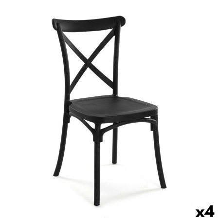 Stoel Versa Zwart 43 x 88 x 43 cm (4 Stuks)