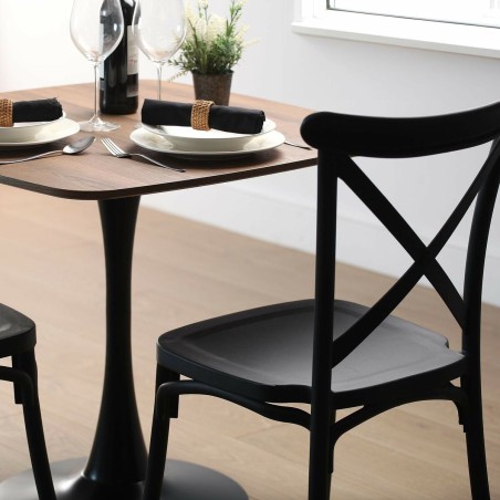 Stoel Versa Zwart 43 x 88 x 43 cm (4 Stuks)